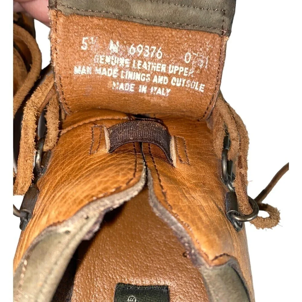 Timberland Brown Womens Size 5.5M Pebbled Leather Chukka Boots Italy - Picture 6 of 6